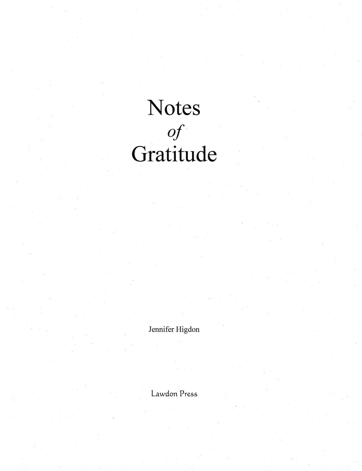 Higdon: Notes of Gratitude