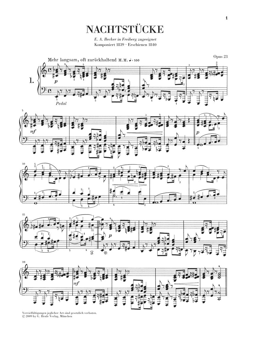 Schumann: Nachtstücke, Op. 23 – Ficks Music