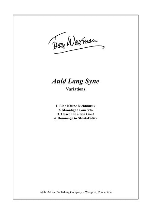 Waxman: Auld Lang Syne Variations
