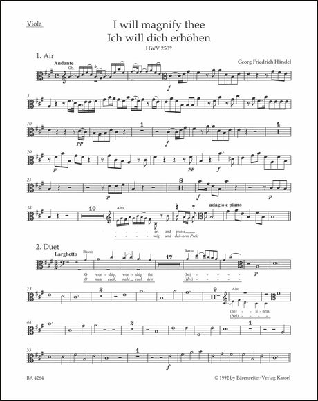 Handel: I will magnify thee, HWV 250b