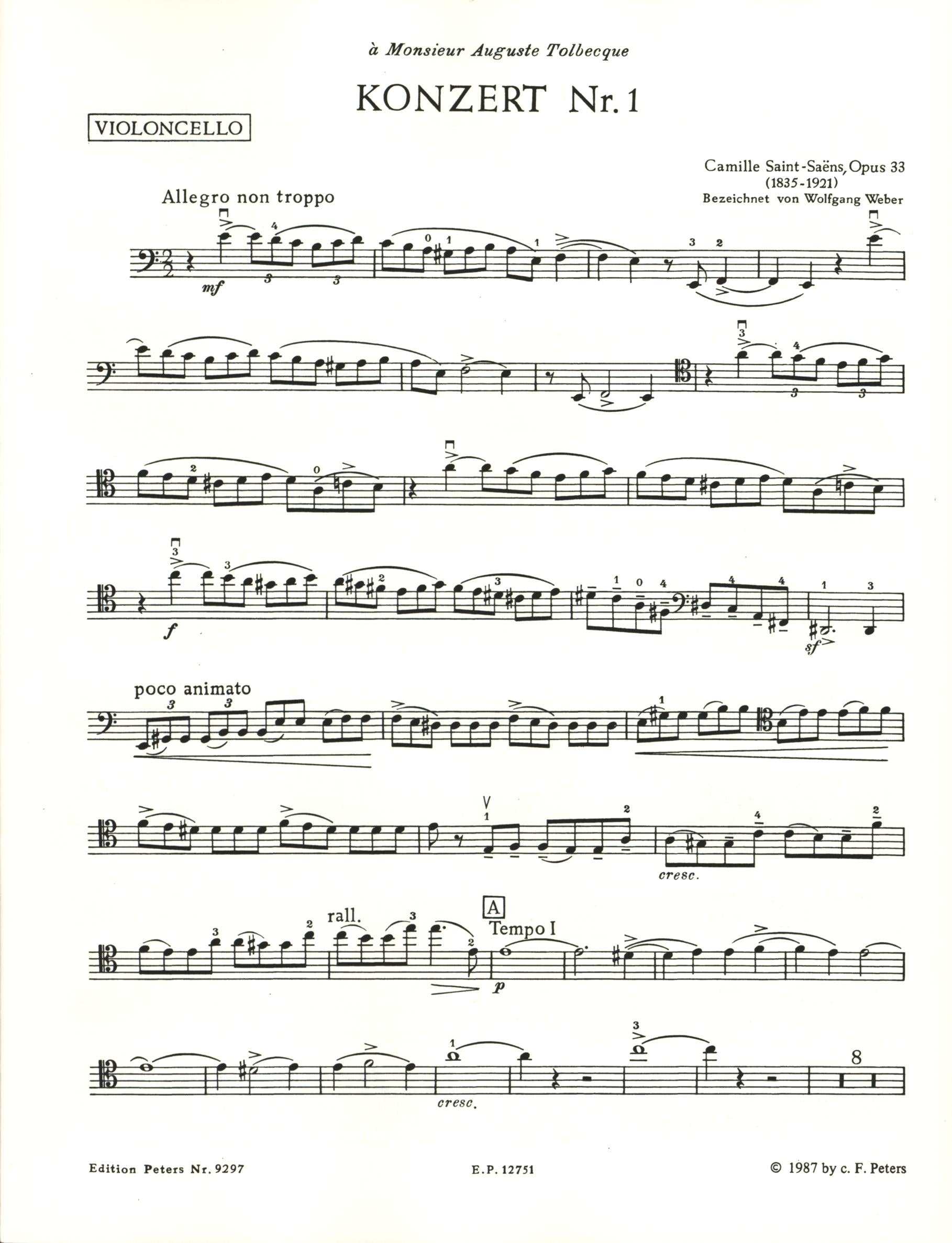 せ*ん様 官子譜 Saint-Saëns: Cello Concerto No. 1 in A Minor, Op. 33 – Ficks Music