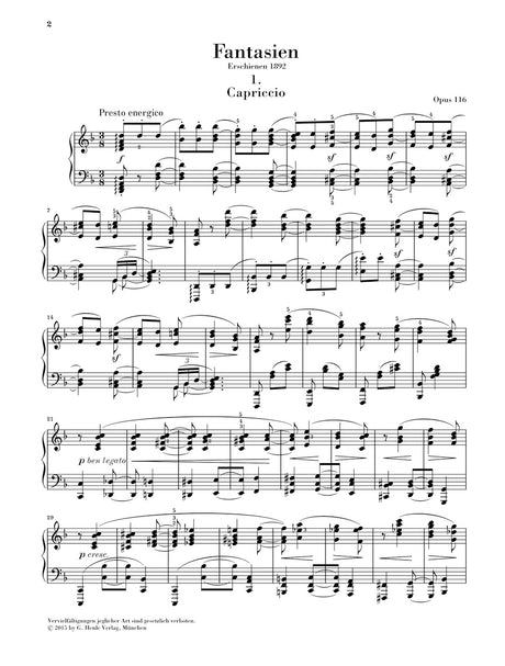 Brahms: Fantasies, Op. 116