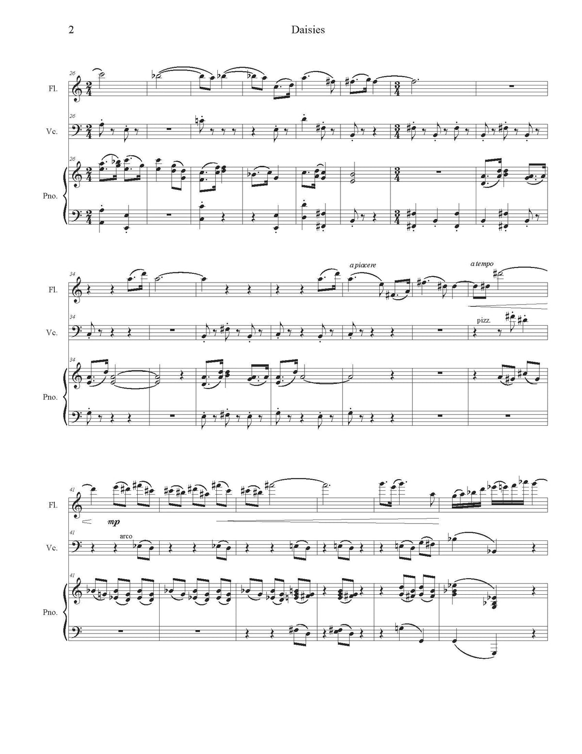 Wiemann: Daisies (Version for Flute, Cello, & Piano)