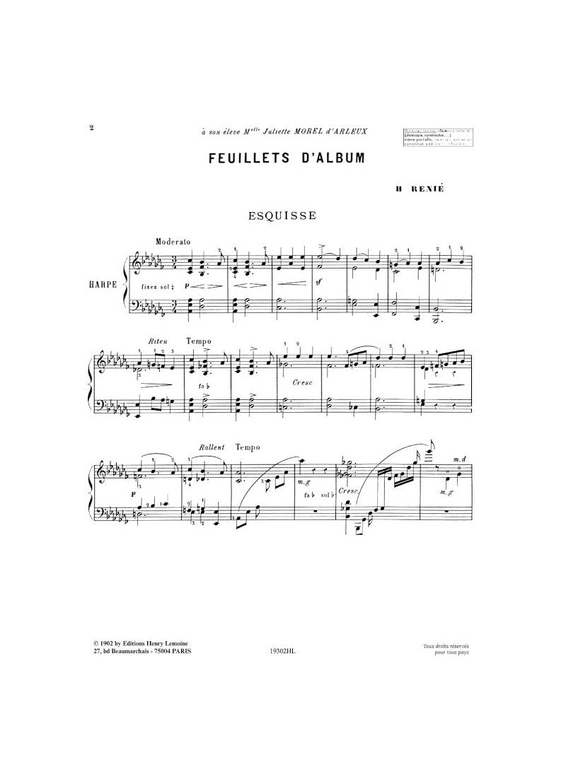 Renié: Feuillets d'album