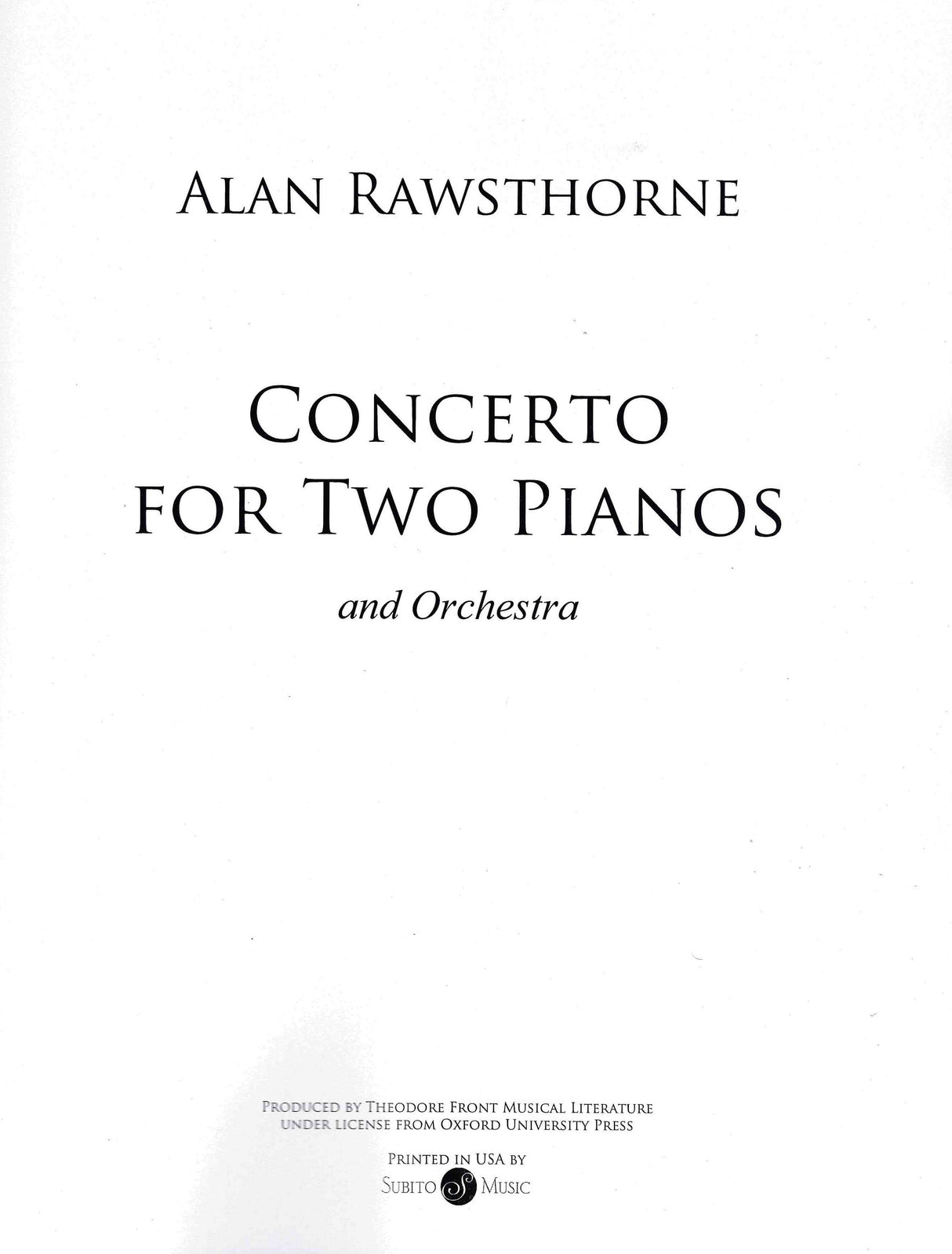 Rawsthorne: Concerto for Two Pianos