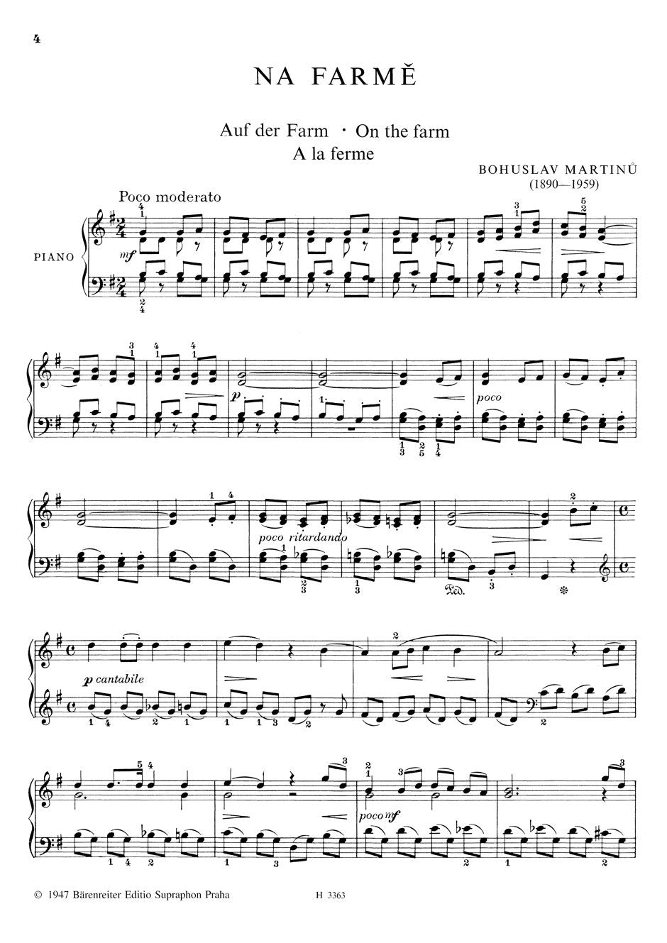 Martinů: Fables (Bajky)