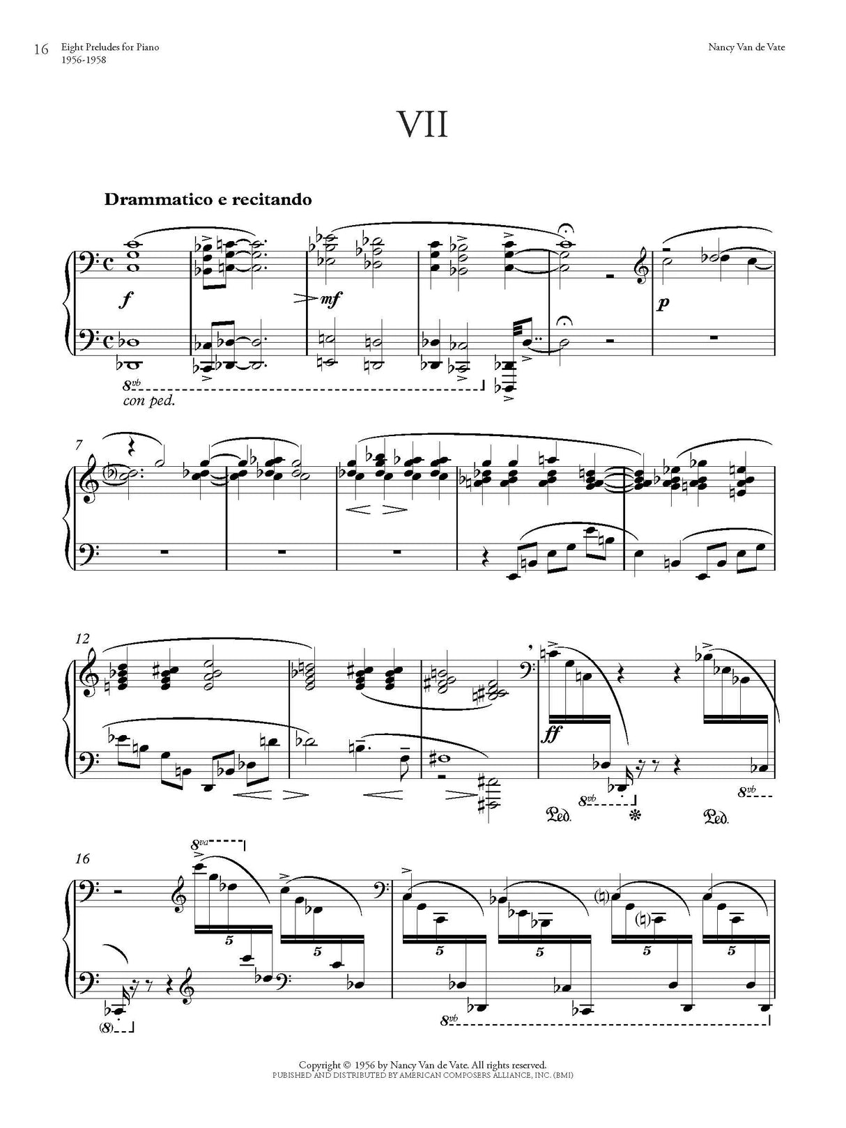 Van de Vate: 8 Preludes