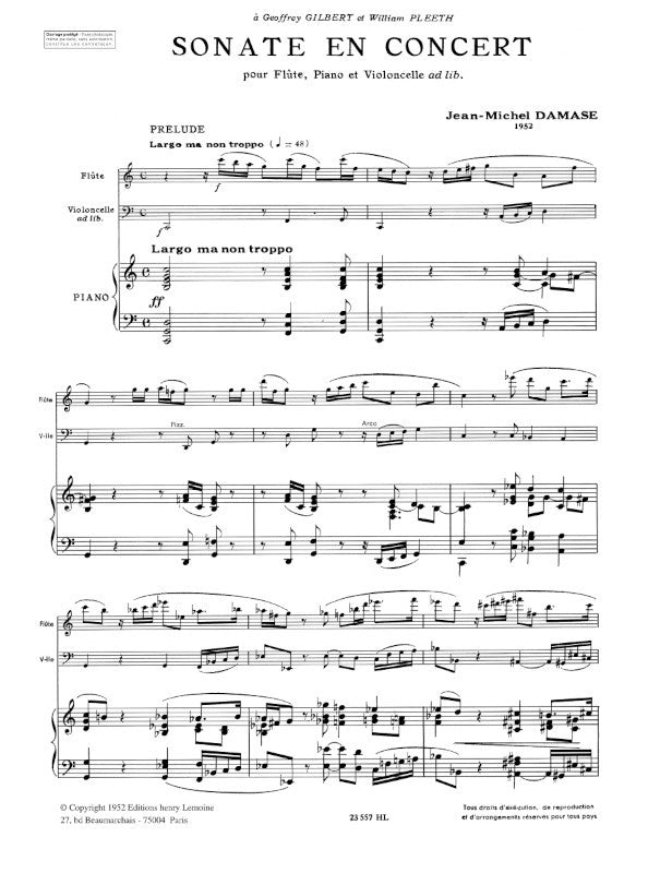 Damase: Sonata en concert, Op. 17