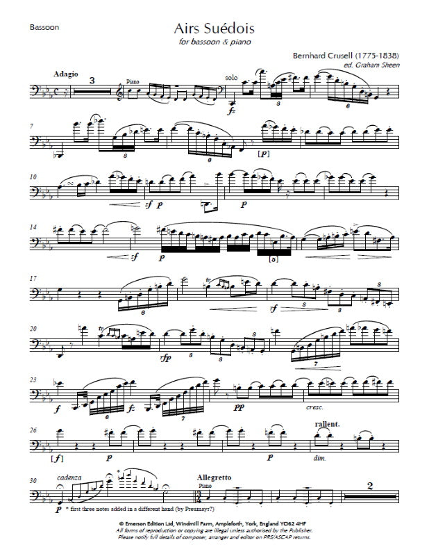 Crusell: Airs Suedois