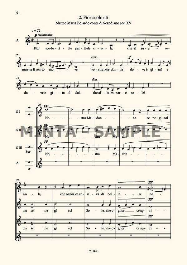 Kodály: 4 Italian Madrigals