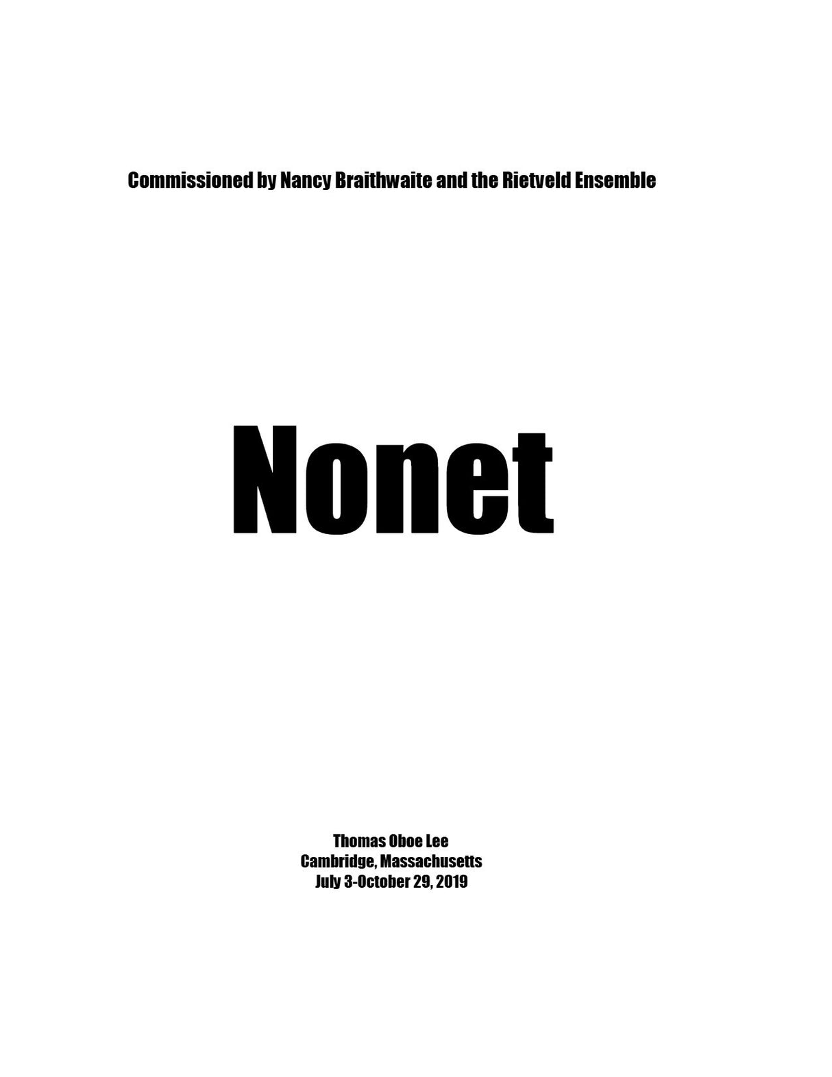 T.O. Lee: Nonet
