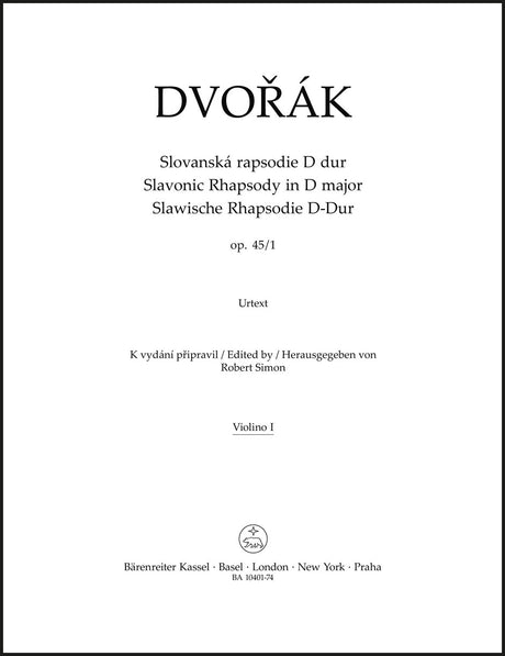 Dvořák: Slavonic Rhapsody in D Major, Op. 45, No. 1