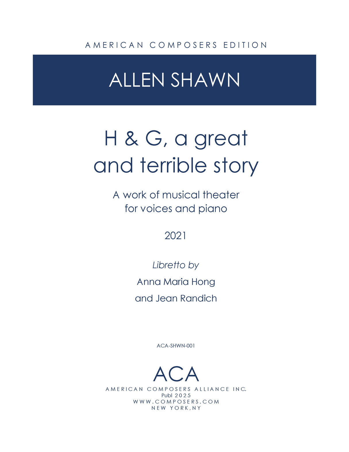 Shawn: H & G, a Great and Terrible Story