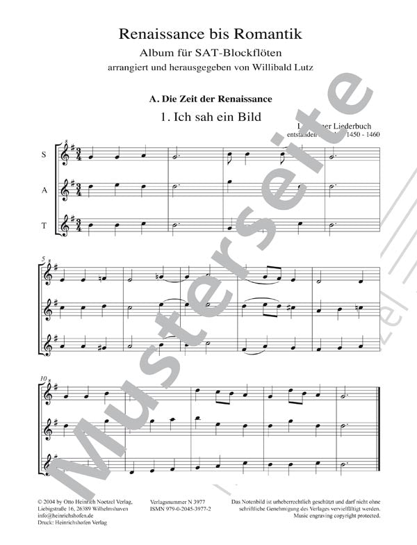 Renaissance to Romantic - An Album for Recorder Trio