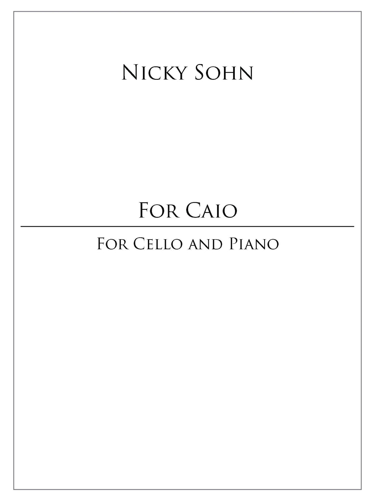 Sohn: For Caio