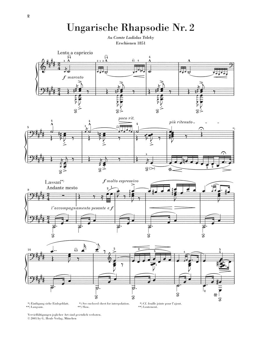 Liszt: Hungarian Rhapsody No. 2