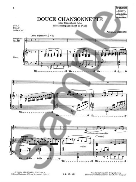 Ghidoni: Douce chansonnette