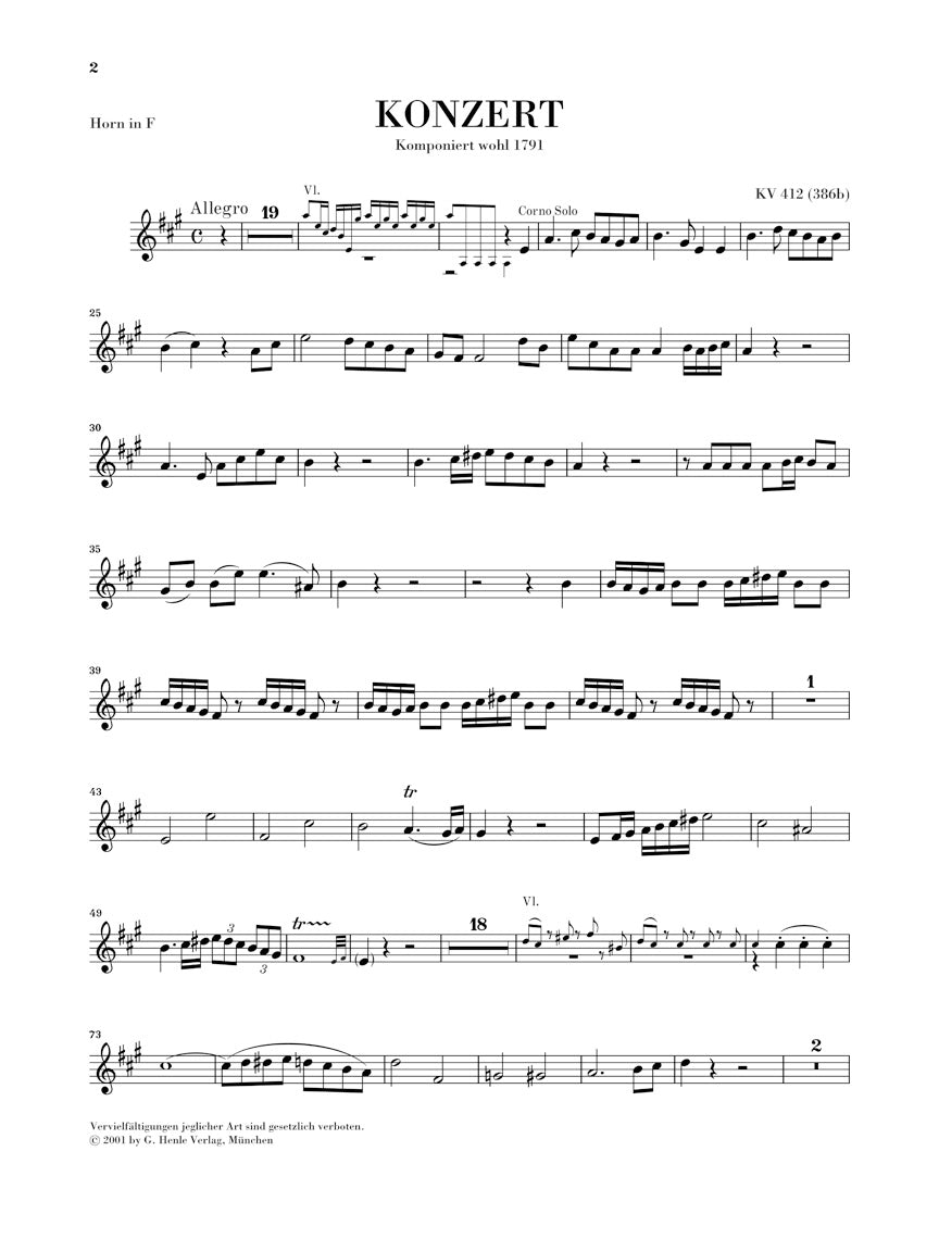 Mozart: Horn Concerto No. 1 in D Major, K. 412/514 (386b) – Ficks