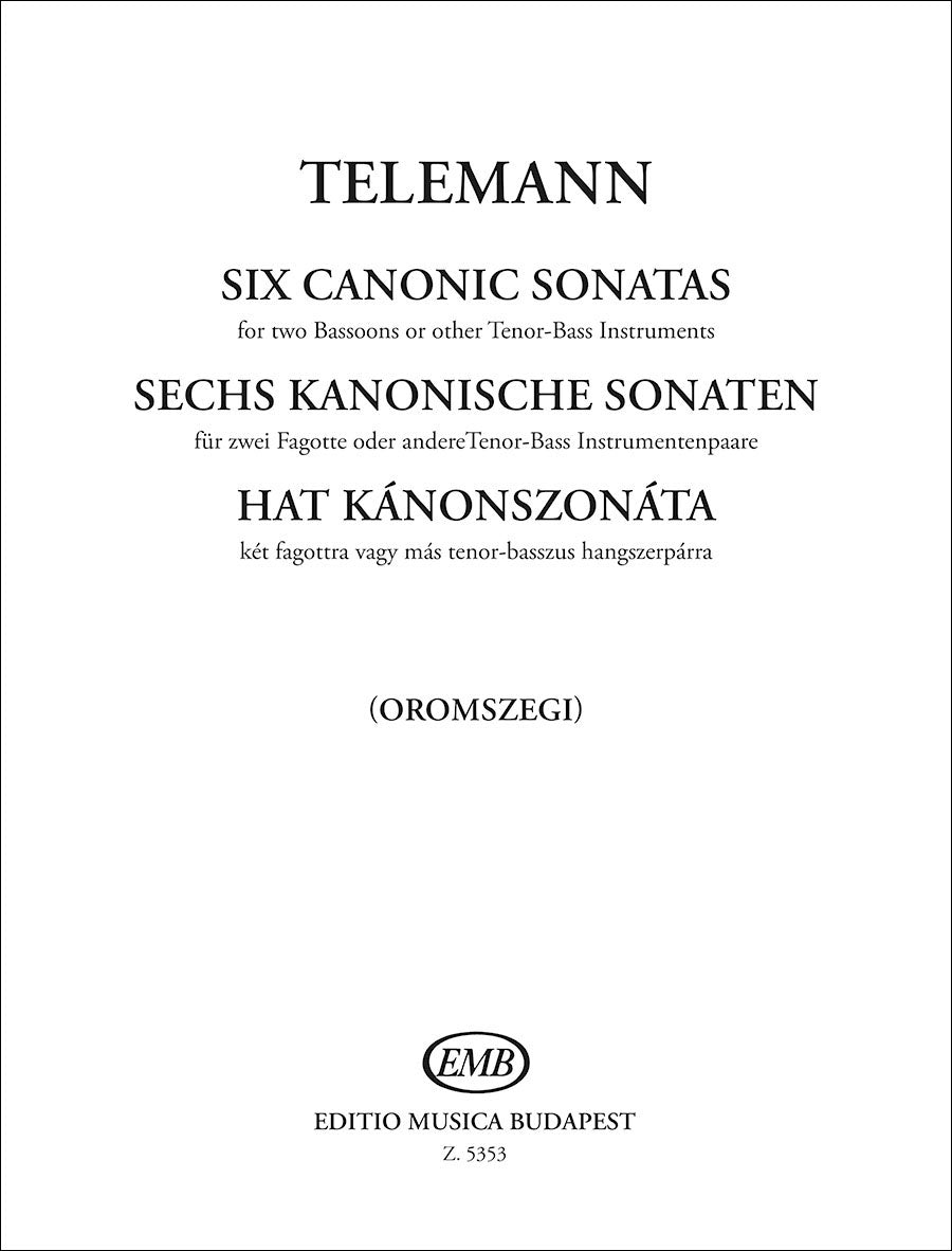 Telemann: 6 Canonic Sonatas (arr. for 2 bassoons)