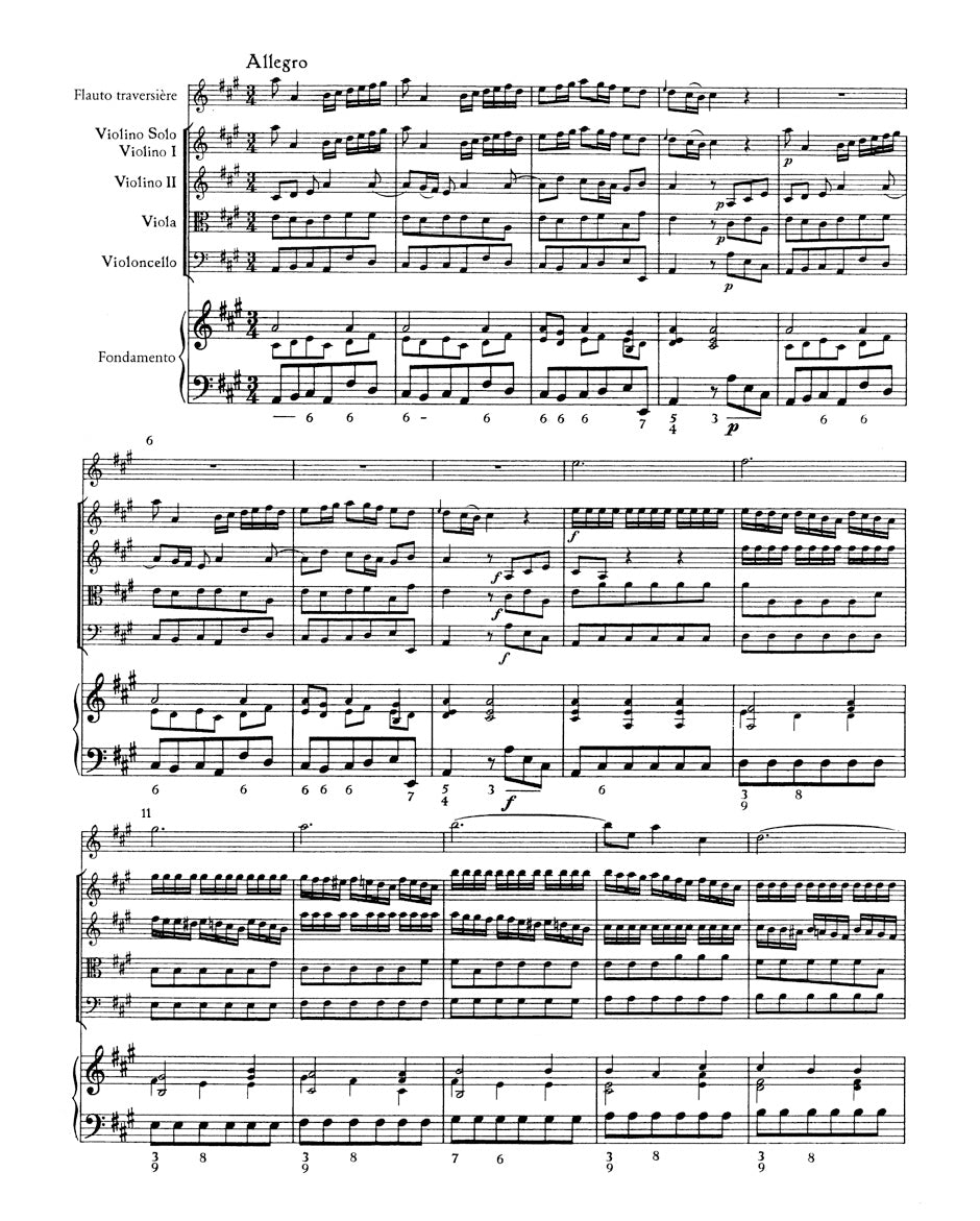 Telemann: Concerto for Flute, Violin, Cello, Strings and Basso continuo in A Major, TWV 53:A2