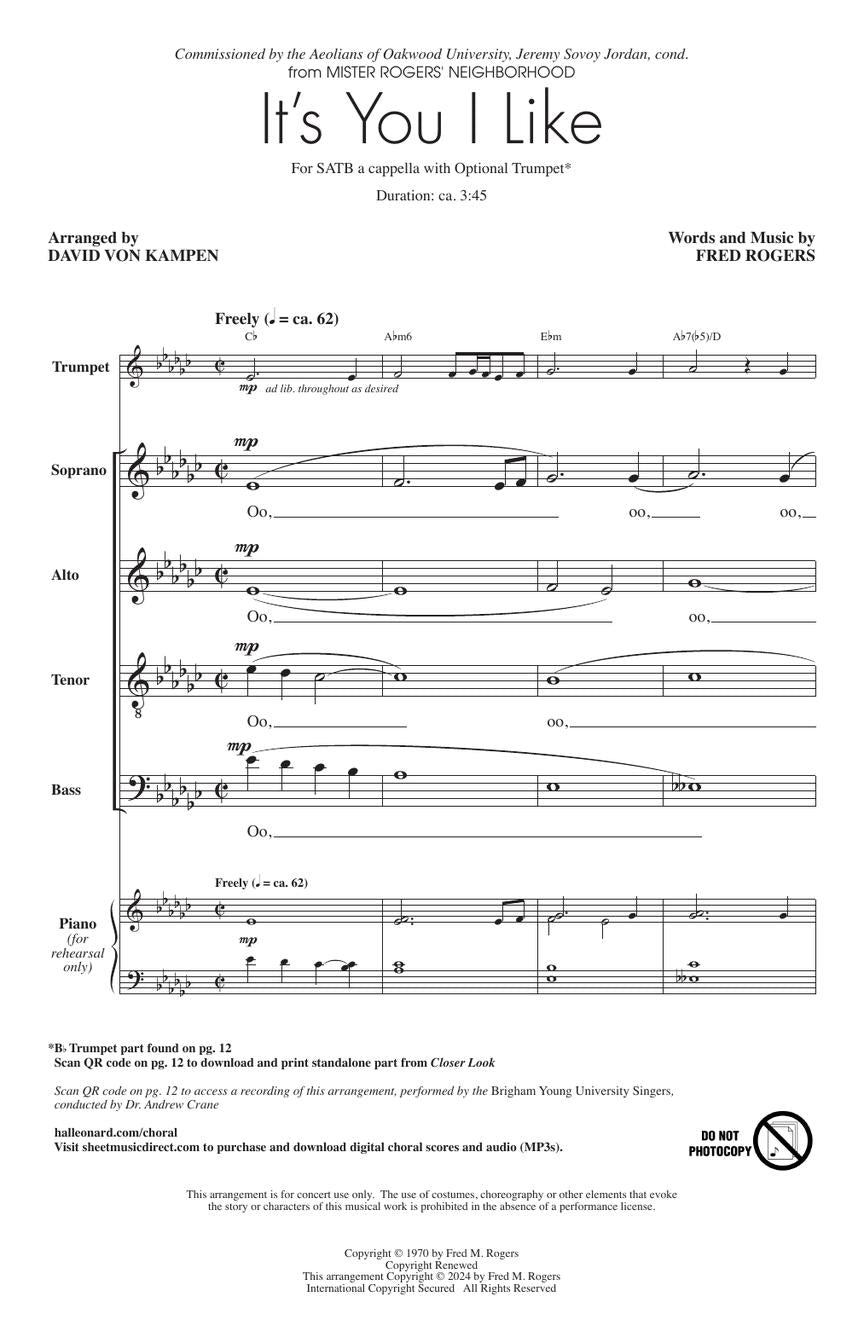 It's You I Like (arr. for SATB choir)