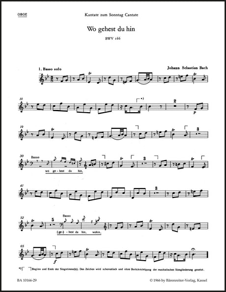 Bach: Wo gehest du hin?, BWV 166