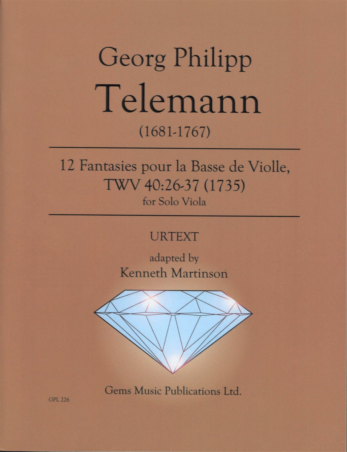 Telemann: 12 Fantasies for Viola without Bass, TWV 40:26-37