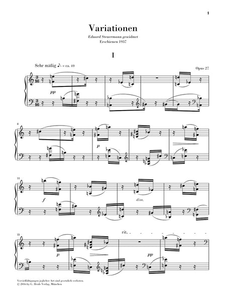 Webern: Variations, Op. 27