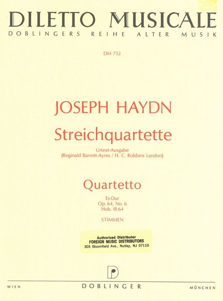 Haydn: String Quartet in E-flat Major, Hob. III:64, Op. 64, No. 6