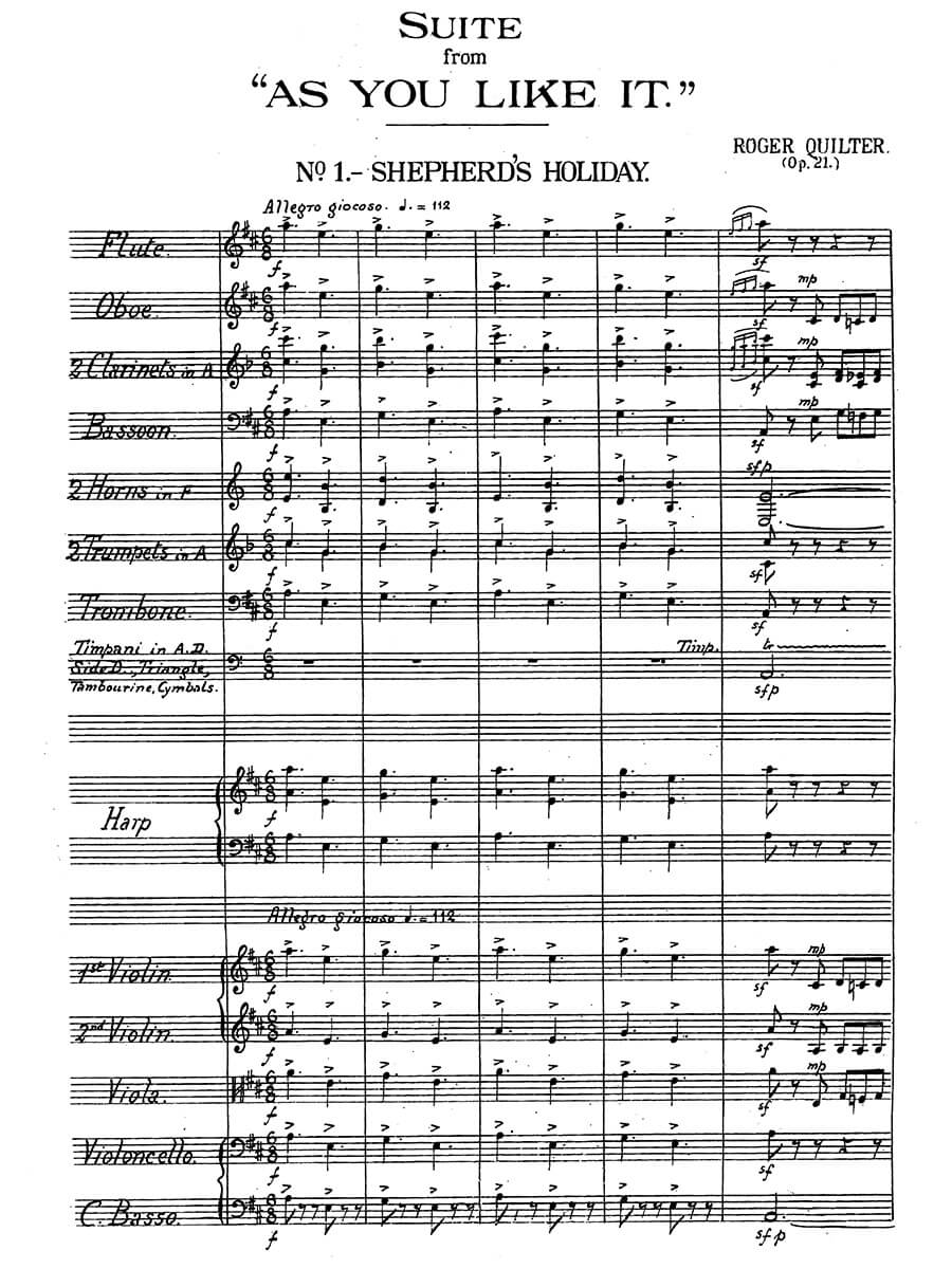 Quilter: Suite from "As You Like It", Op. 21