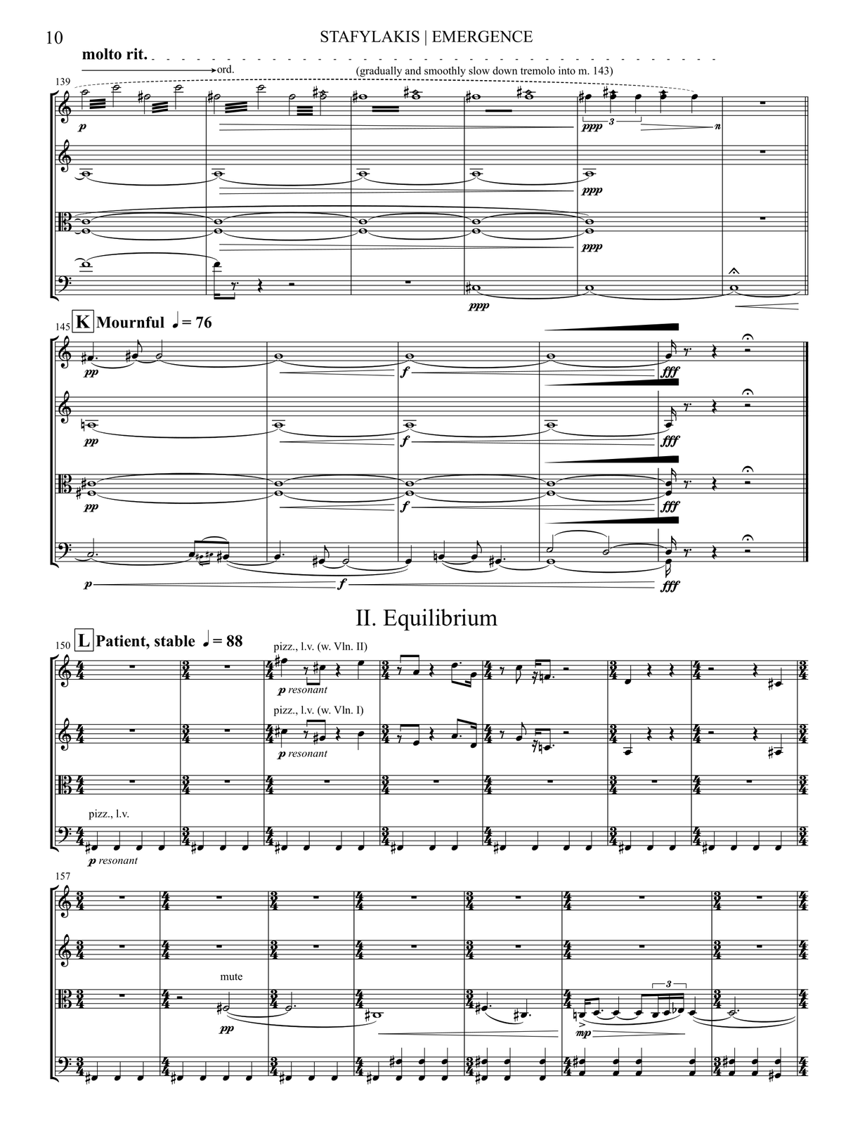 Stafylakis: String Quartet No. 3 ("Emergence")