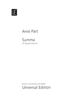 Pärt: Summa (for saxophone quartet)