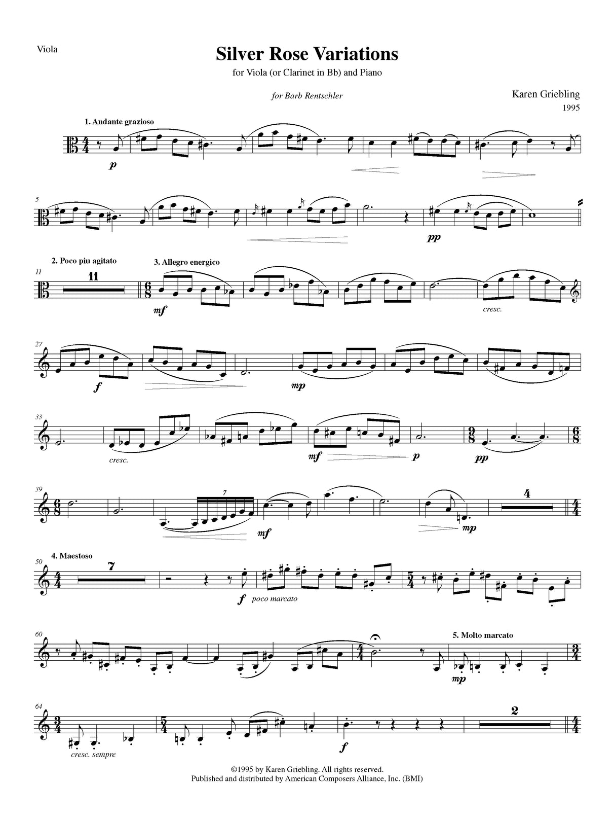 Griebling: Silver Rose Variations