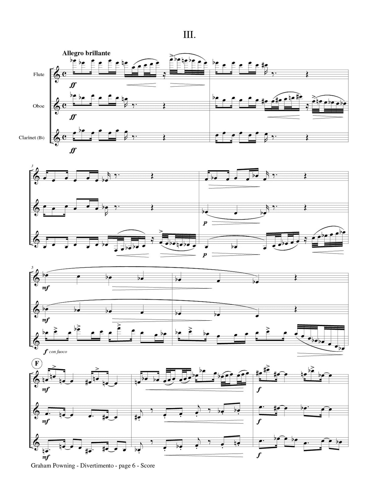 Powning: Divertimento for Flute, Oboe, and Clarinet