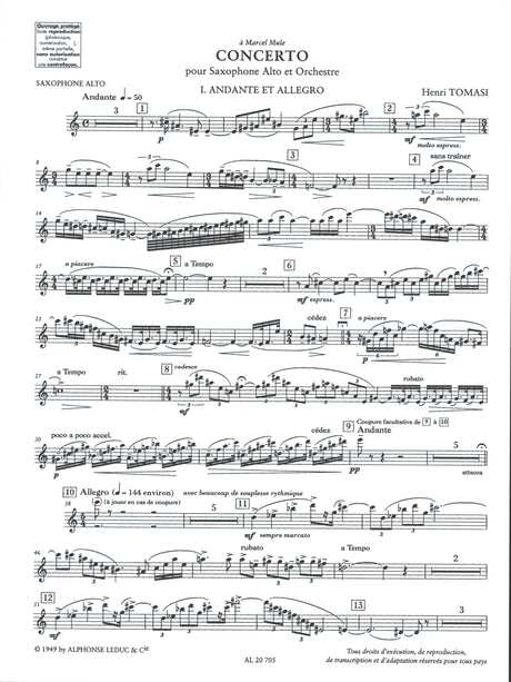 Tomasi: Alto Saxophone Concerto