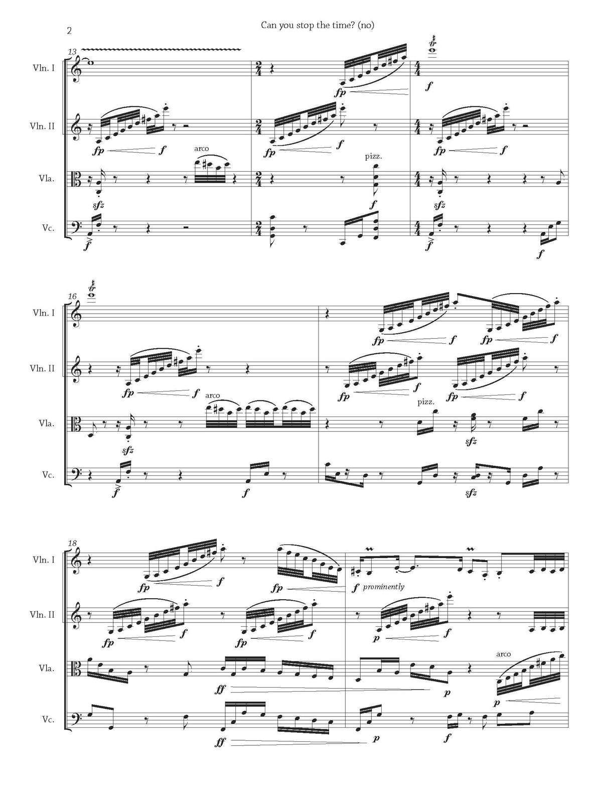 Sohn: Can you stop the time? (No) (Version for String Quartet)