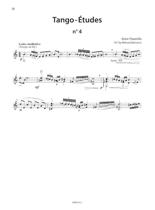 Piazzolla: Tango Etudes (for guitar)