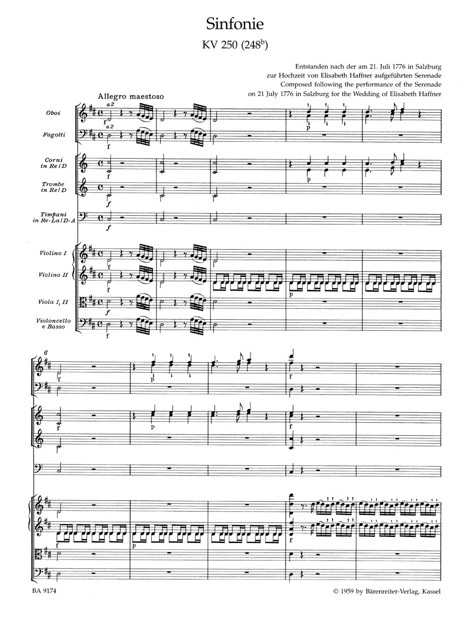 Mozart: Symphony in D Major