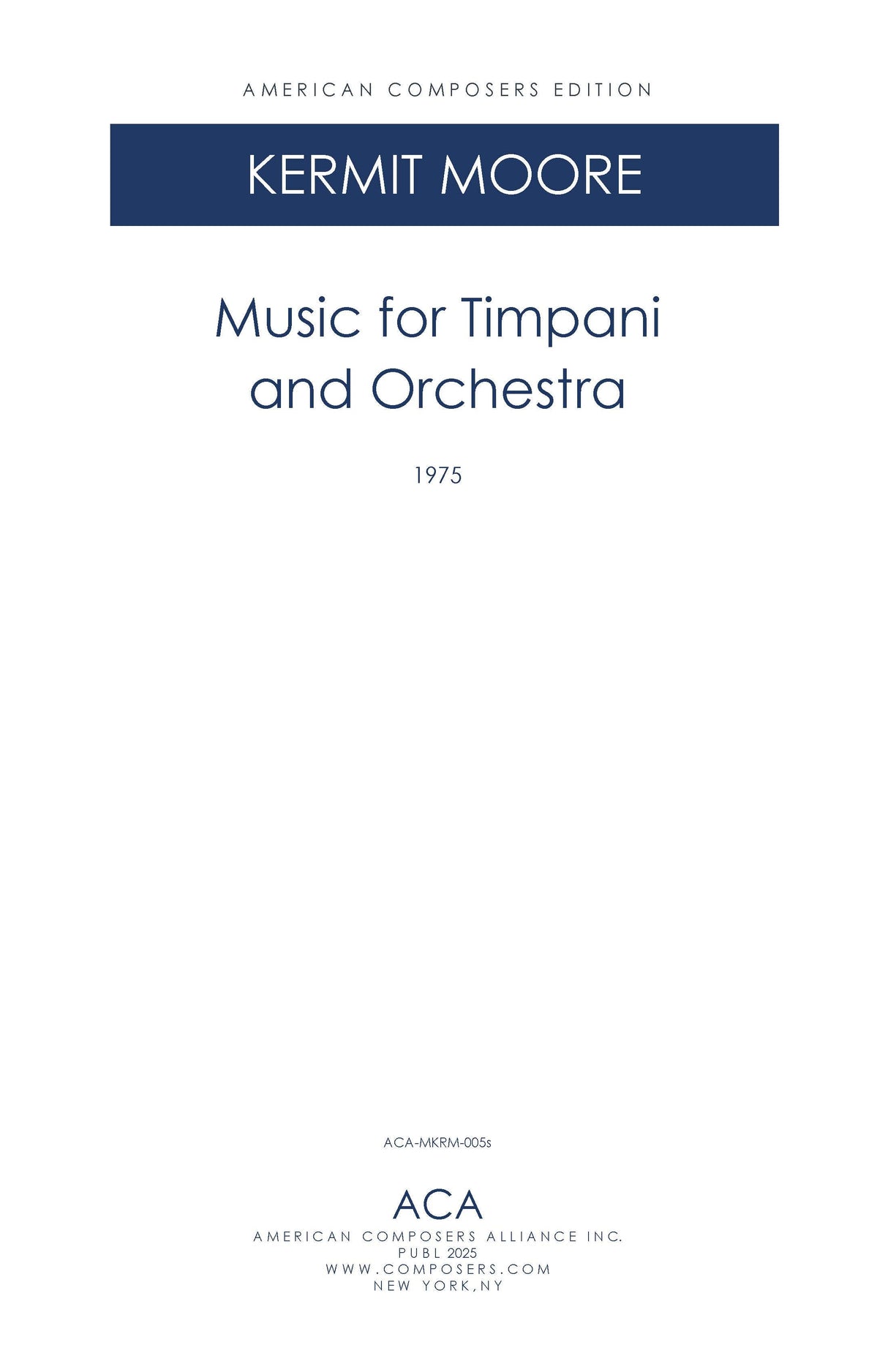 Moore: Music for Timpani and Orchestra