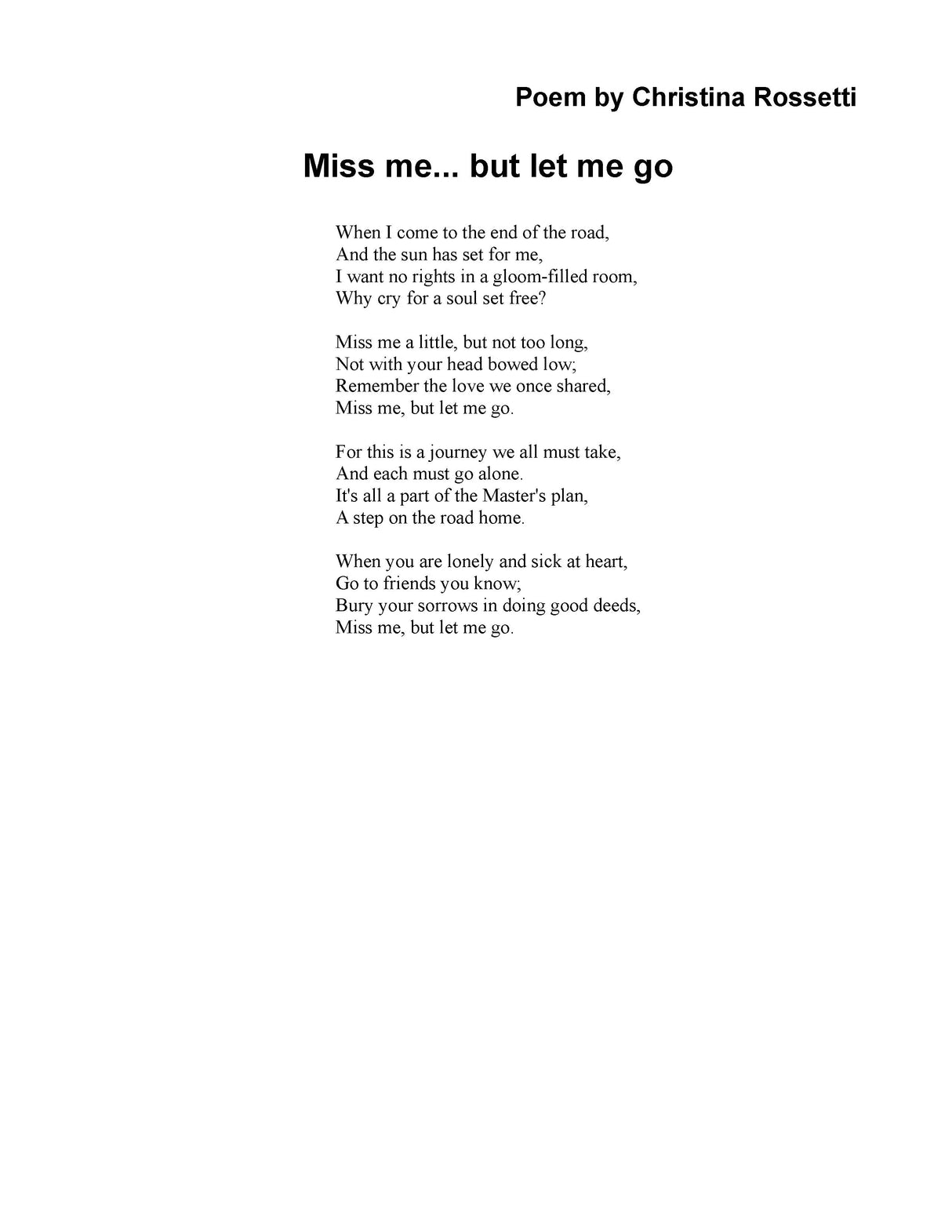 Pavlova: Miss Me... But Let Me Go