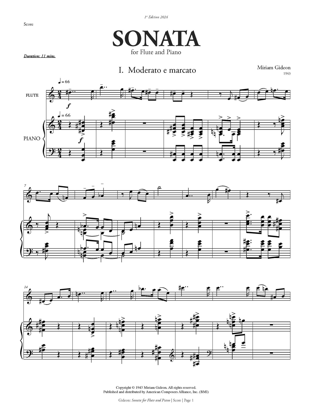 Gideon: Flute Sonata
