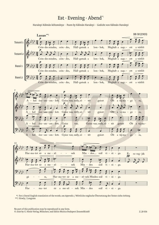 Bartók: Choral Works for Male Voices