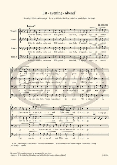 Bartók: Choral Works for Male Voices