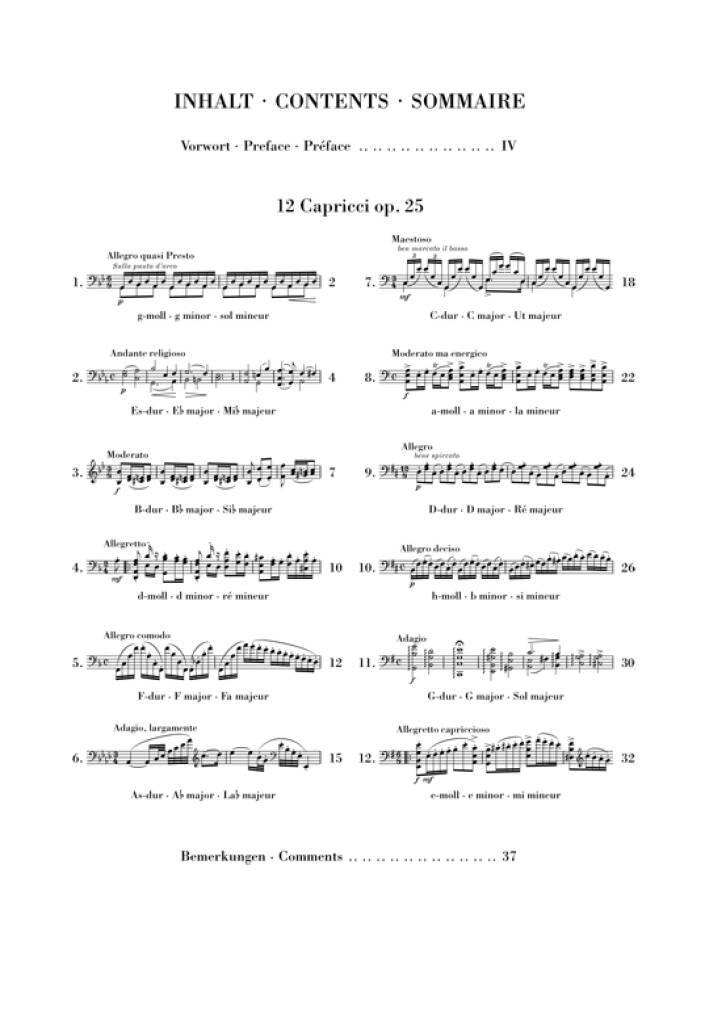 Piatti: 12 Caprices, Op. 25