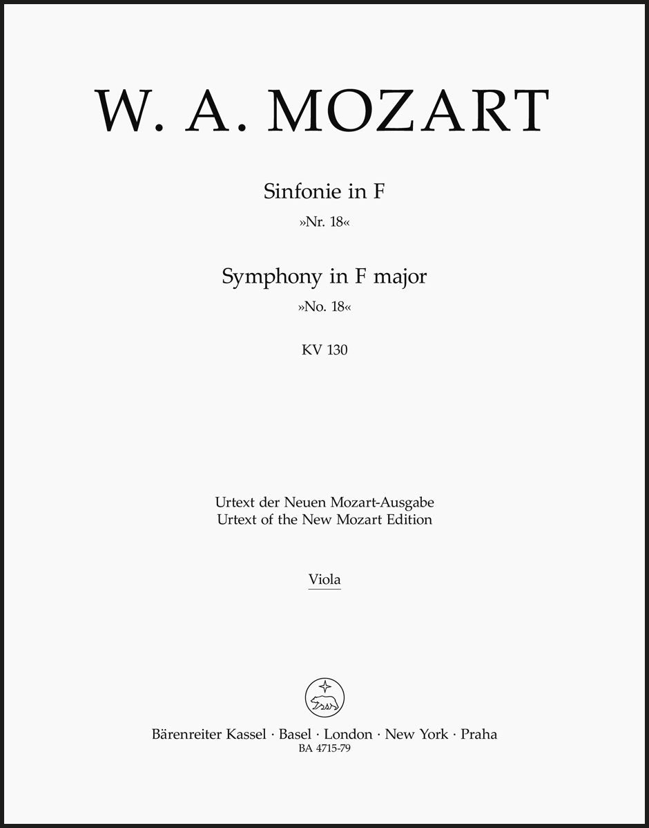 Mozart: Symphony No. 18 in F Major, K. 130