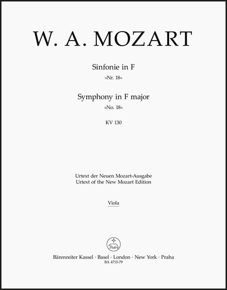 Mozart: Symphony No. 18 in F Major, K. 130