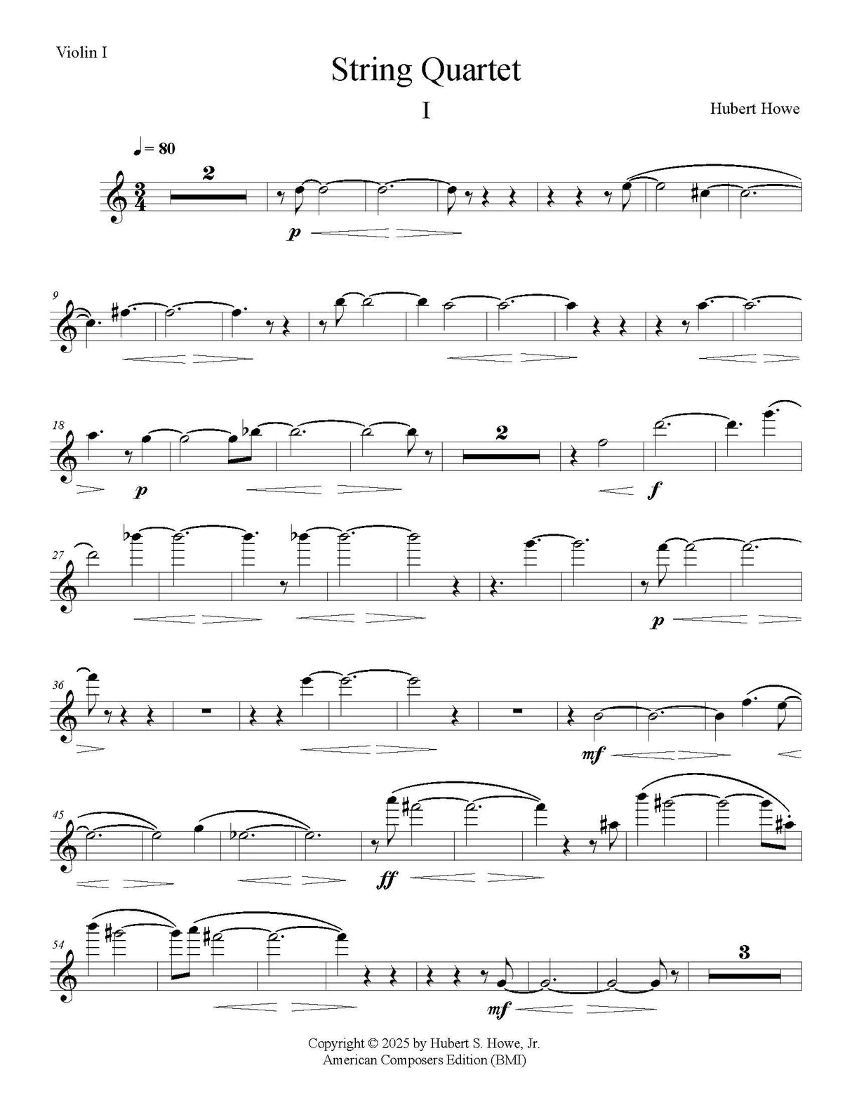 Howe: String Quartet