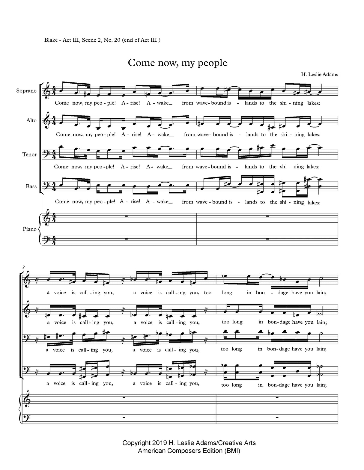 H.L. Adams: Come Now, My People