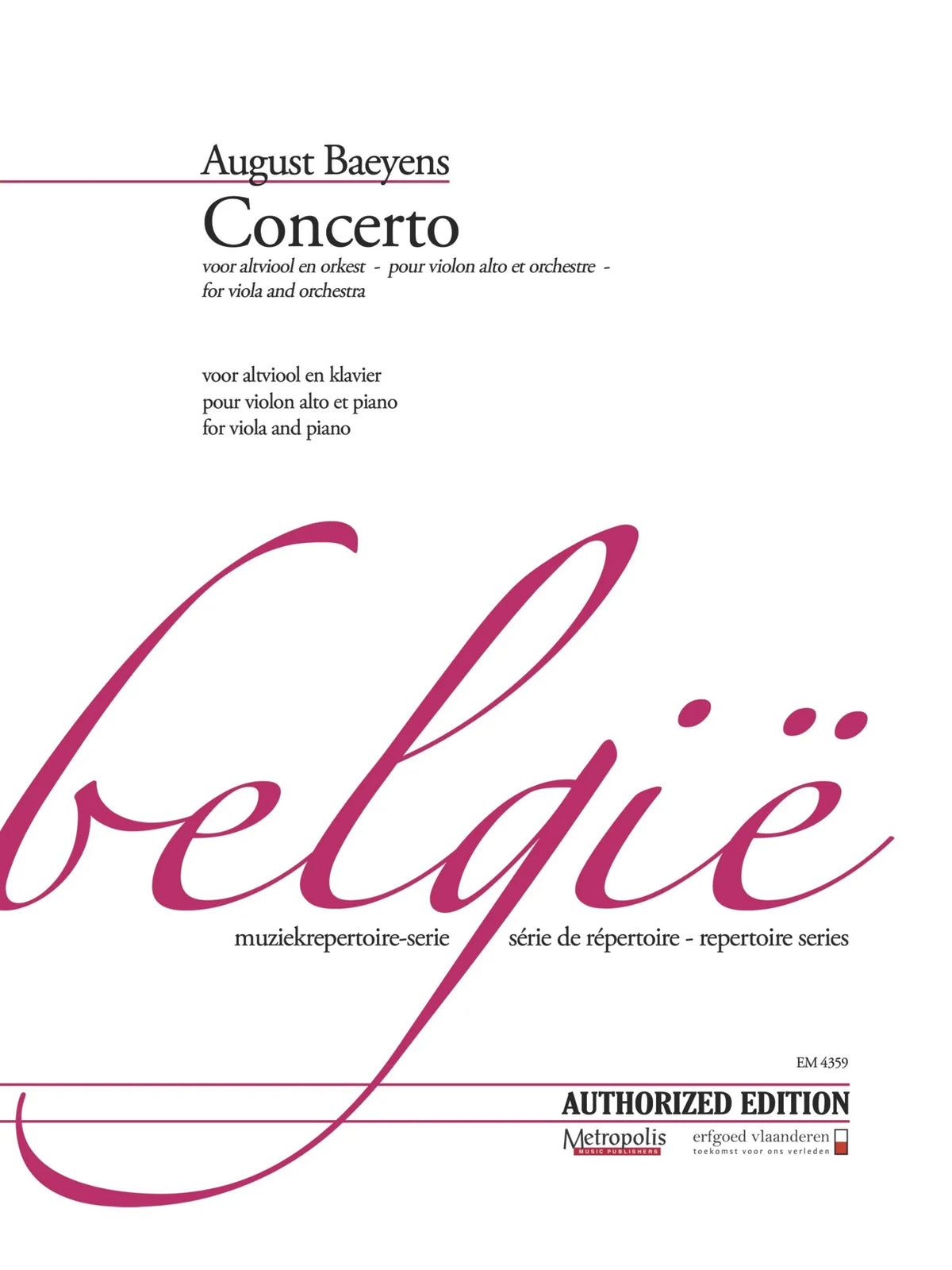 Baeyens: Viola Concerto