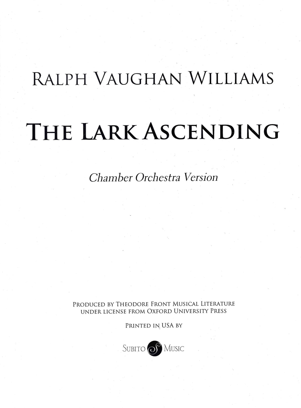 Vaughan Williams: Lark Ascending (Version for Chamber Orchestra)